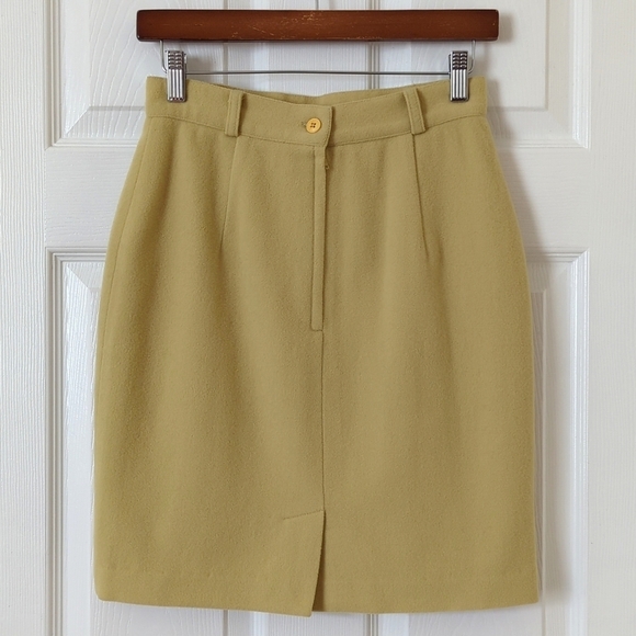 L'Officiel 80's Vintage Wool & Cashmere Blend High Waisted Mini Skirt Pear 6 - Picture 6 of 11